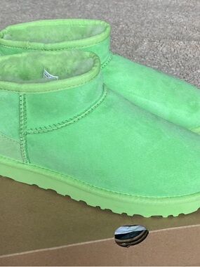 UGG Neon Green Classic Mini Boots